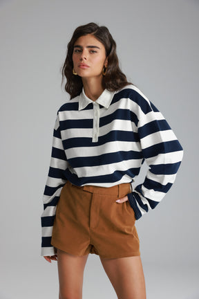 חולצת לורי פסים נייבי/לבן