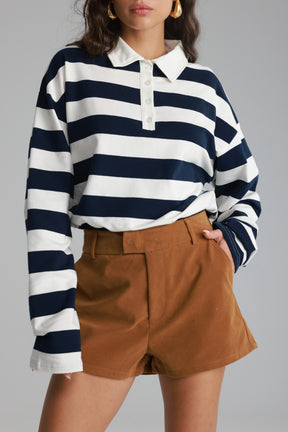 חולצת לורי פסים נייבי/לבן