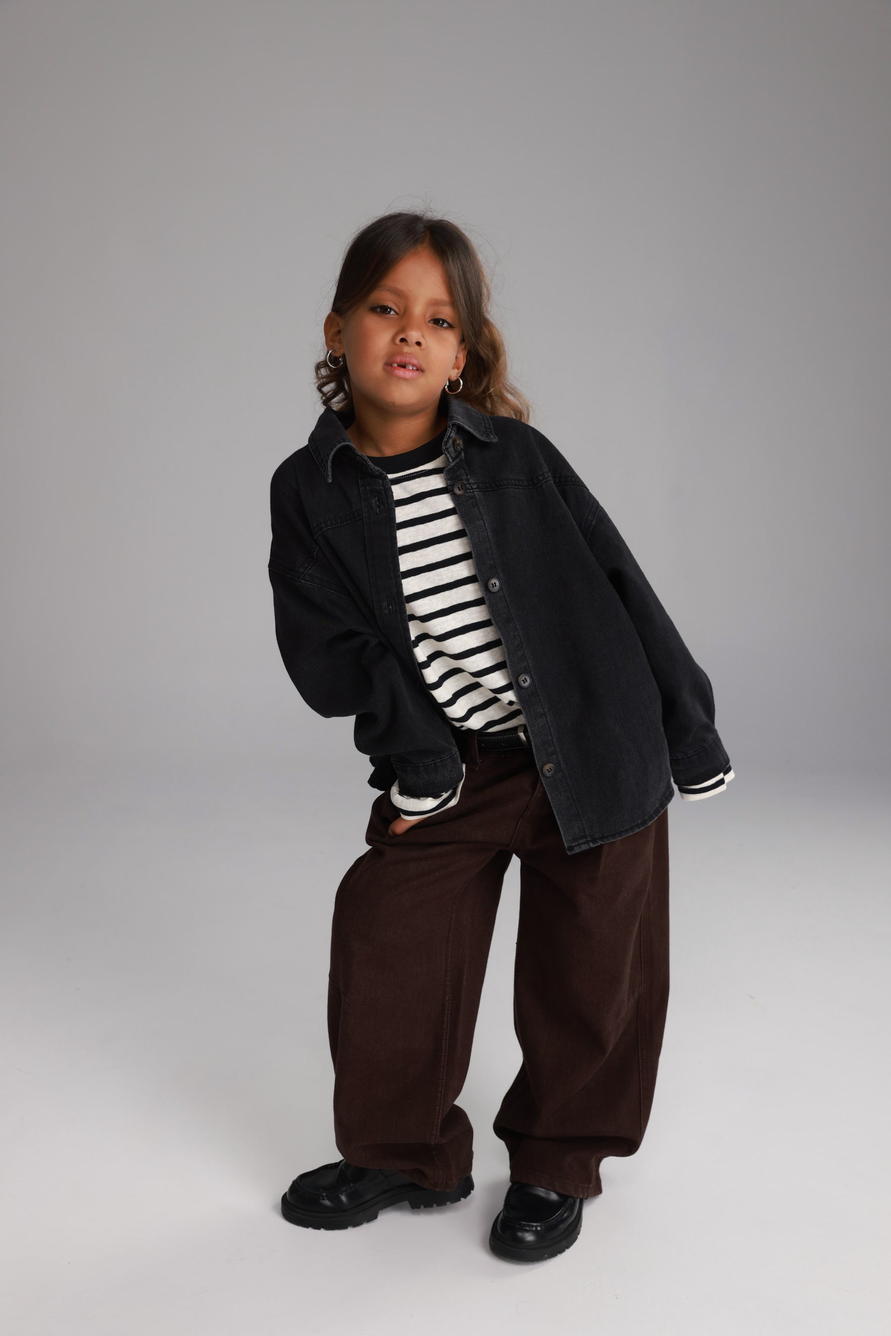 חולצת ג'ינס מייקי שחורה