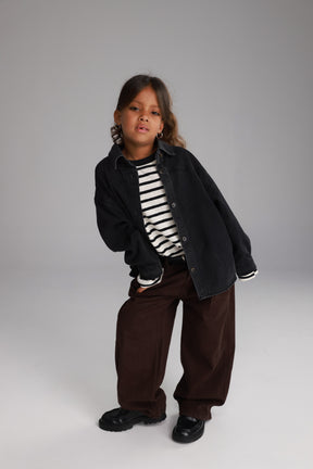 חולצת ג'ינס מייקי שחורה