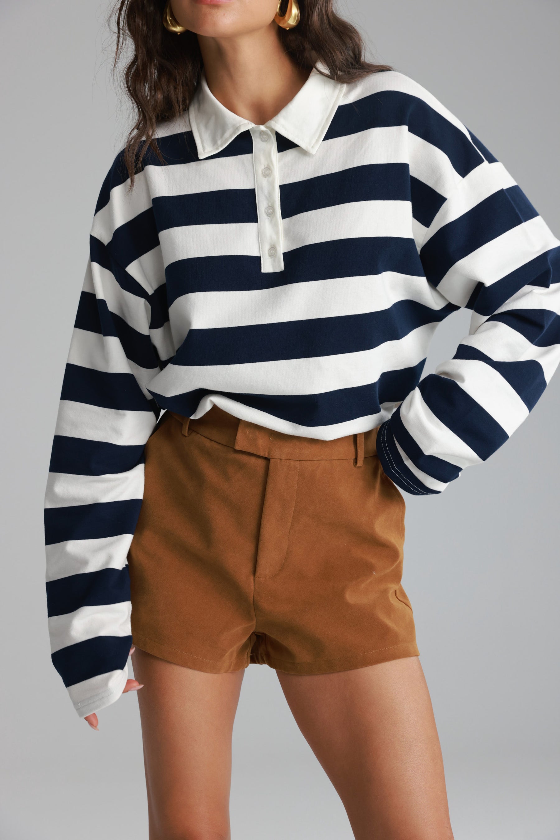 חולצת לורי פסים נייבי/לבן