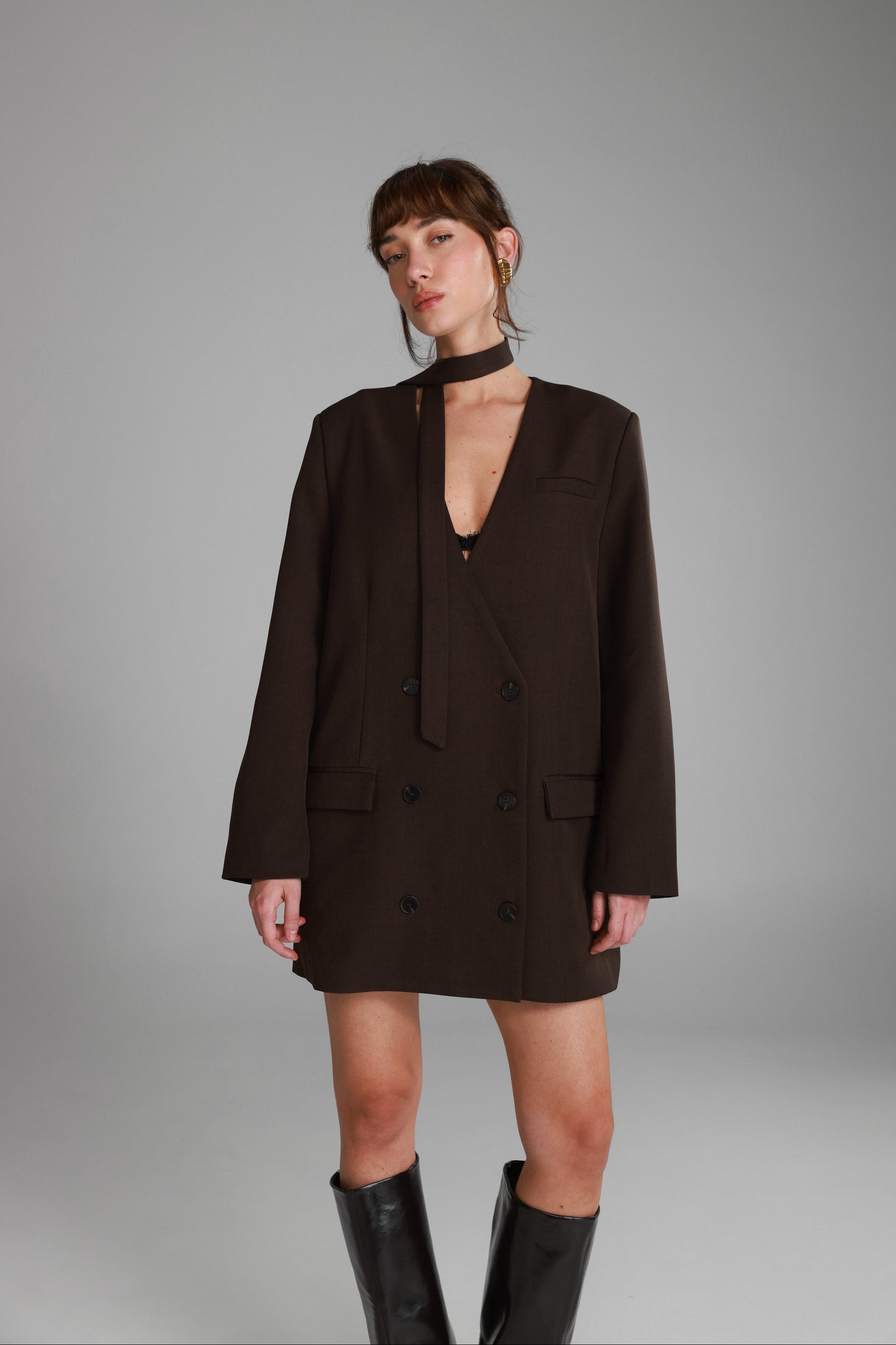 שמלת בלייזר ויקטוריה חומה