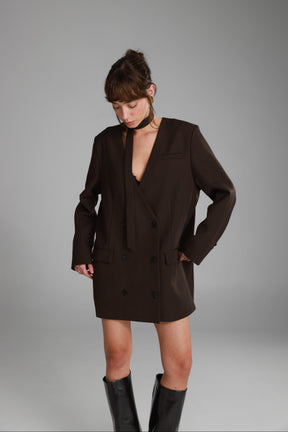 שמלת בלייזר ויקטוריה חומה