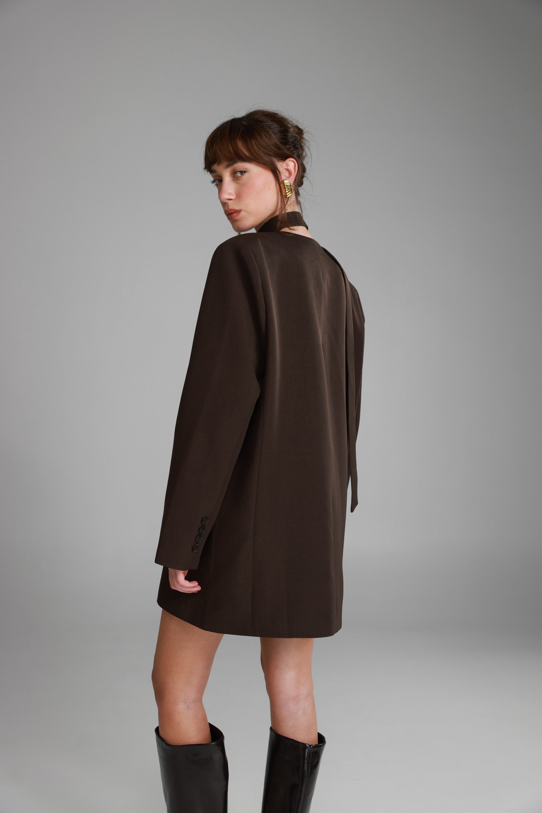 שמלת בלייזר ויקטוריה חומה