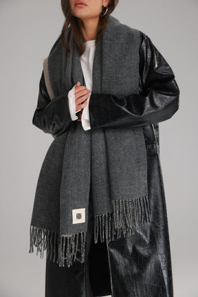 צעיף ברטו אפור כהה