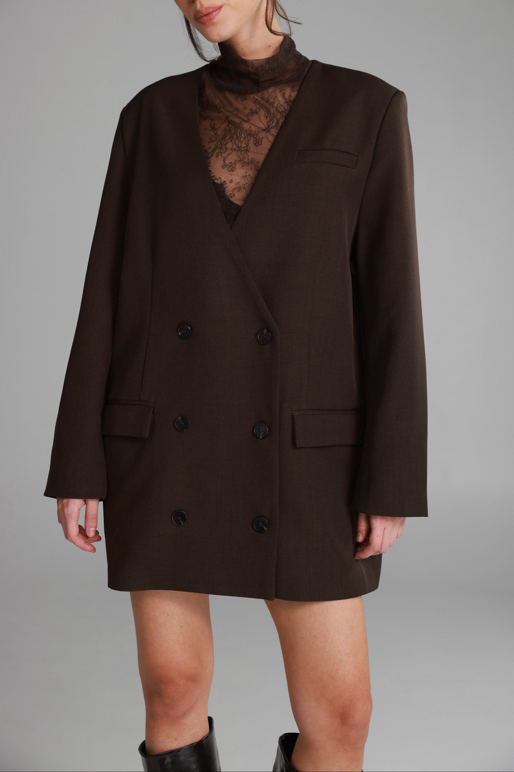 שמלת בלייזר ויקטוריה חומה