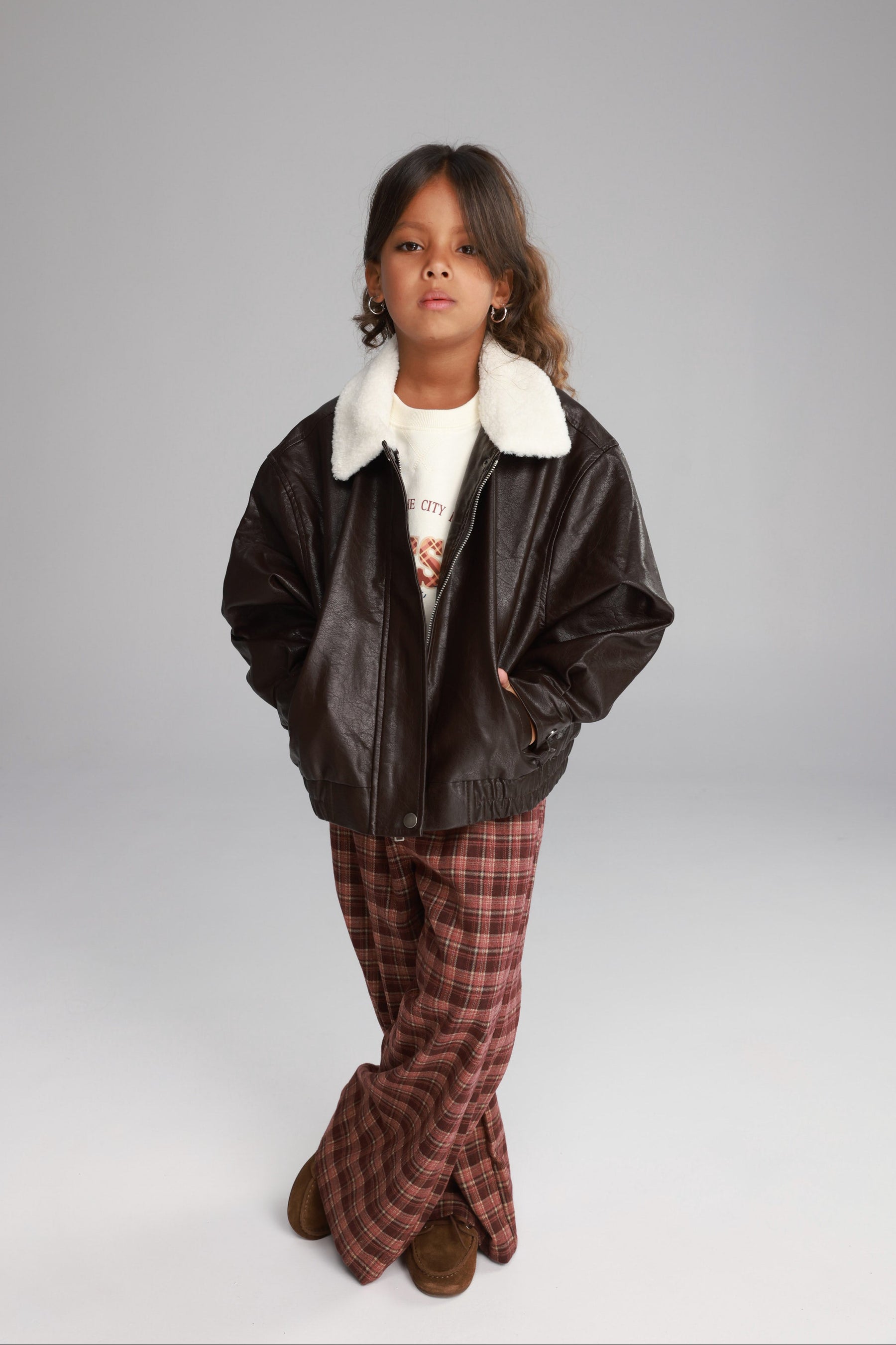 מכנסי נאלי משבצות בורדו