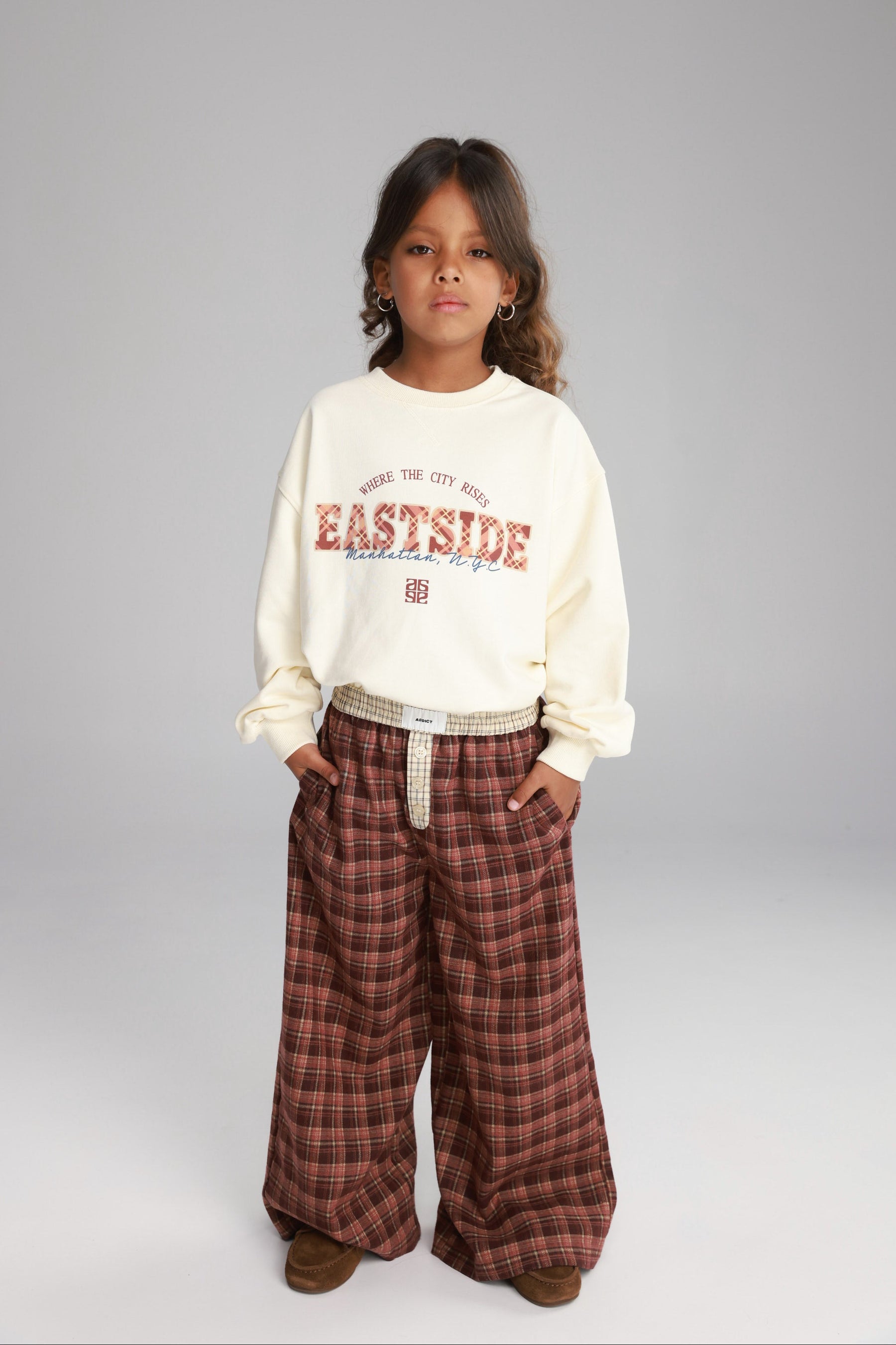 מכנסי נאלי משבצות בורדו