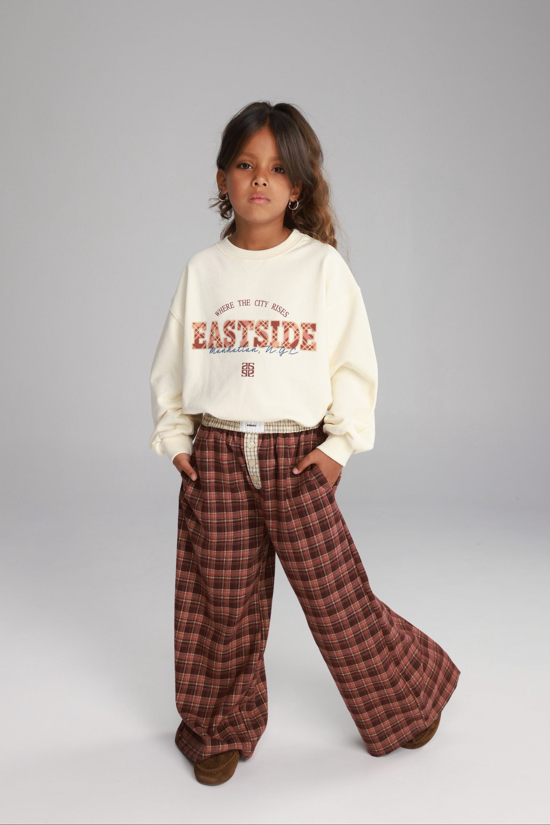 מכנסי נאלי משבצות בורדו