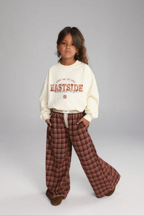 מכנסי נאלי משבצות בורדו