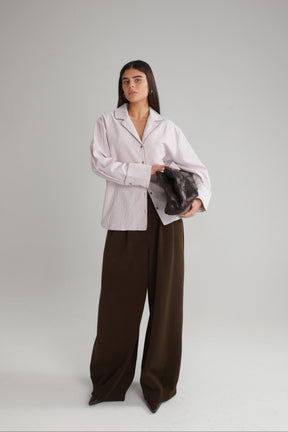 חולצת בלנקה מכופתרת בורדו