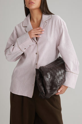 חולצת בלנקה מכופתרת בורדו