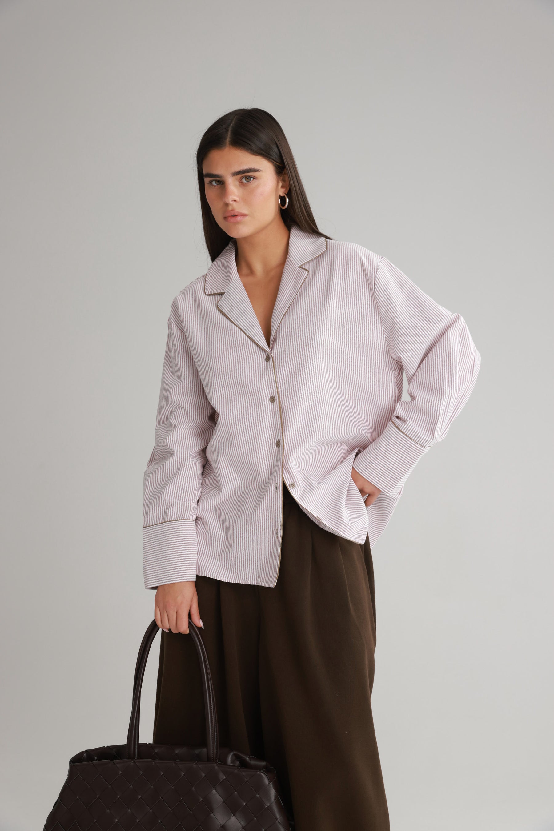 חולצת בלנקה מכופתרת בורדו