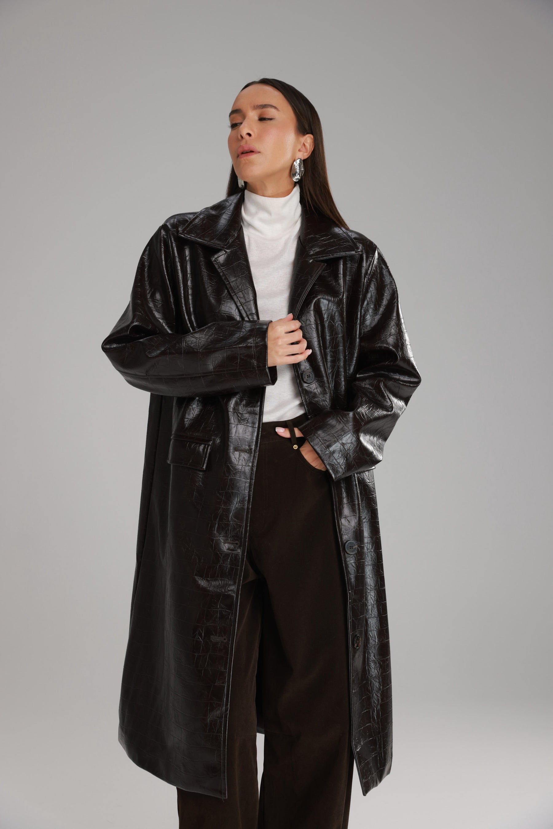 מעיל אדוארד חום כהה