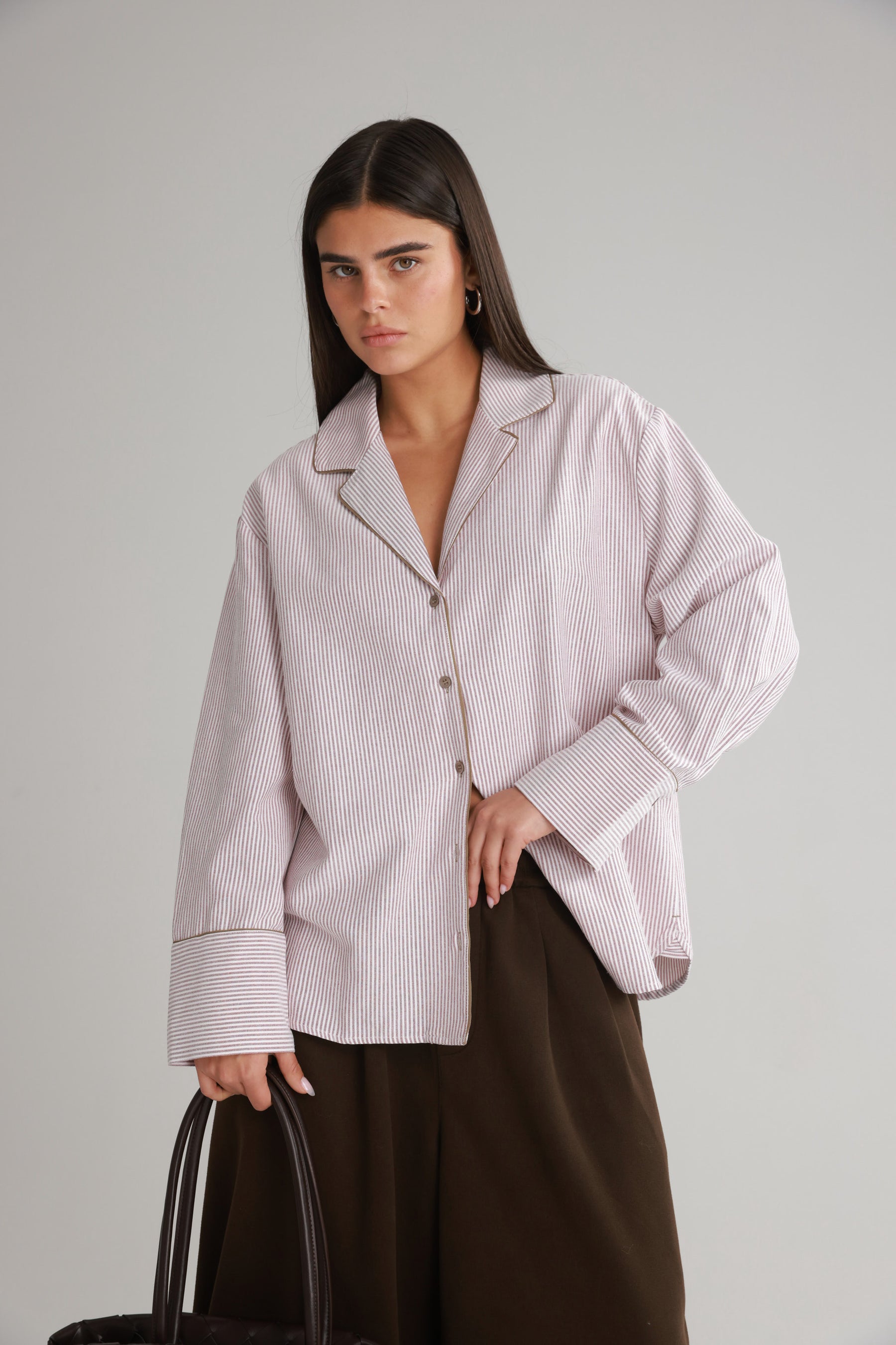 חולצת בלנקה מכופתרת בורדו