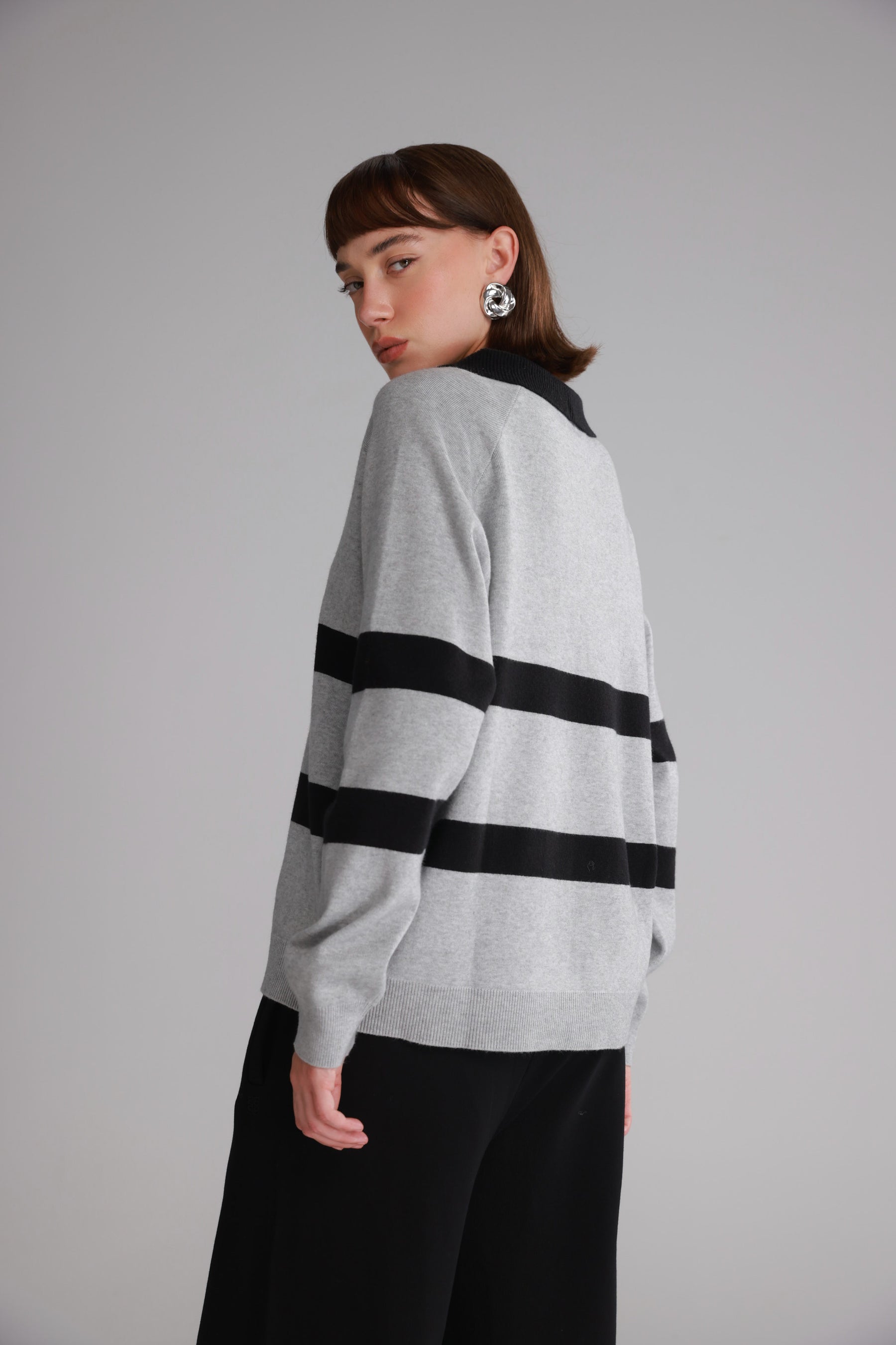 סריג מארי אפור/שחור