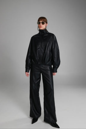 מעיל ג'וליה דמוי עור שחור