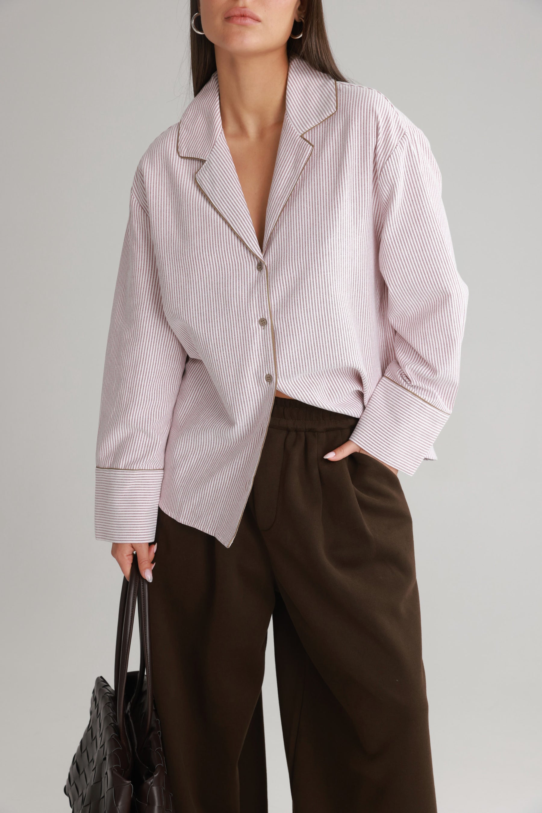 חולצת בלנקה מכופתרת בורדו