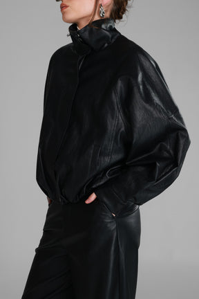 מעיל ג'וליה דמוי עור שחור