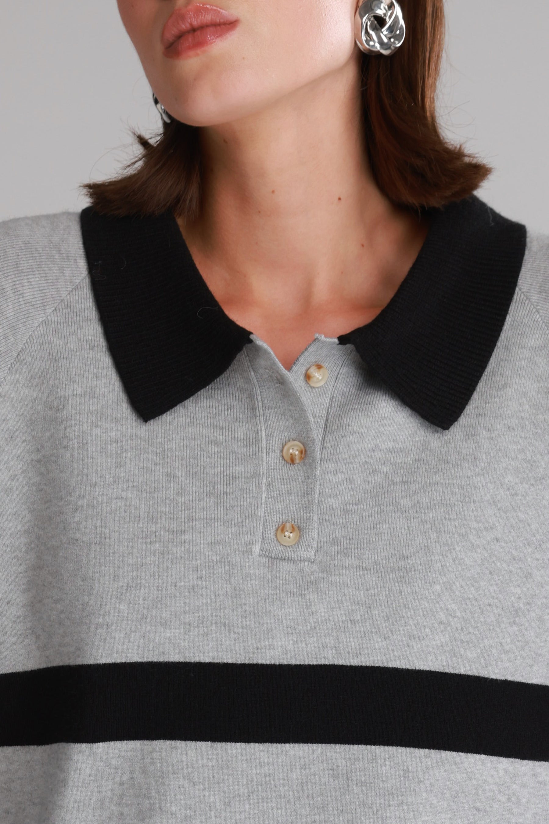 סריג מארי אפור/שחור