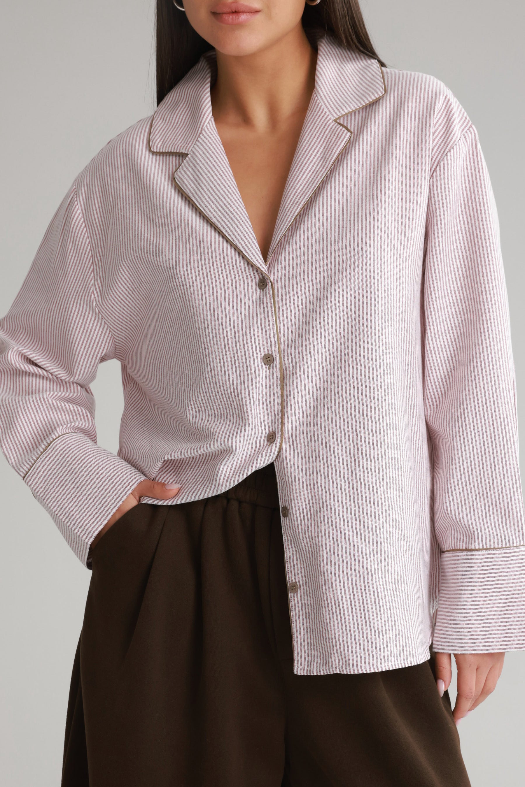 חולצת בלנקה מכופתרת בורדו