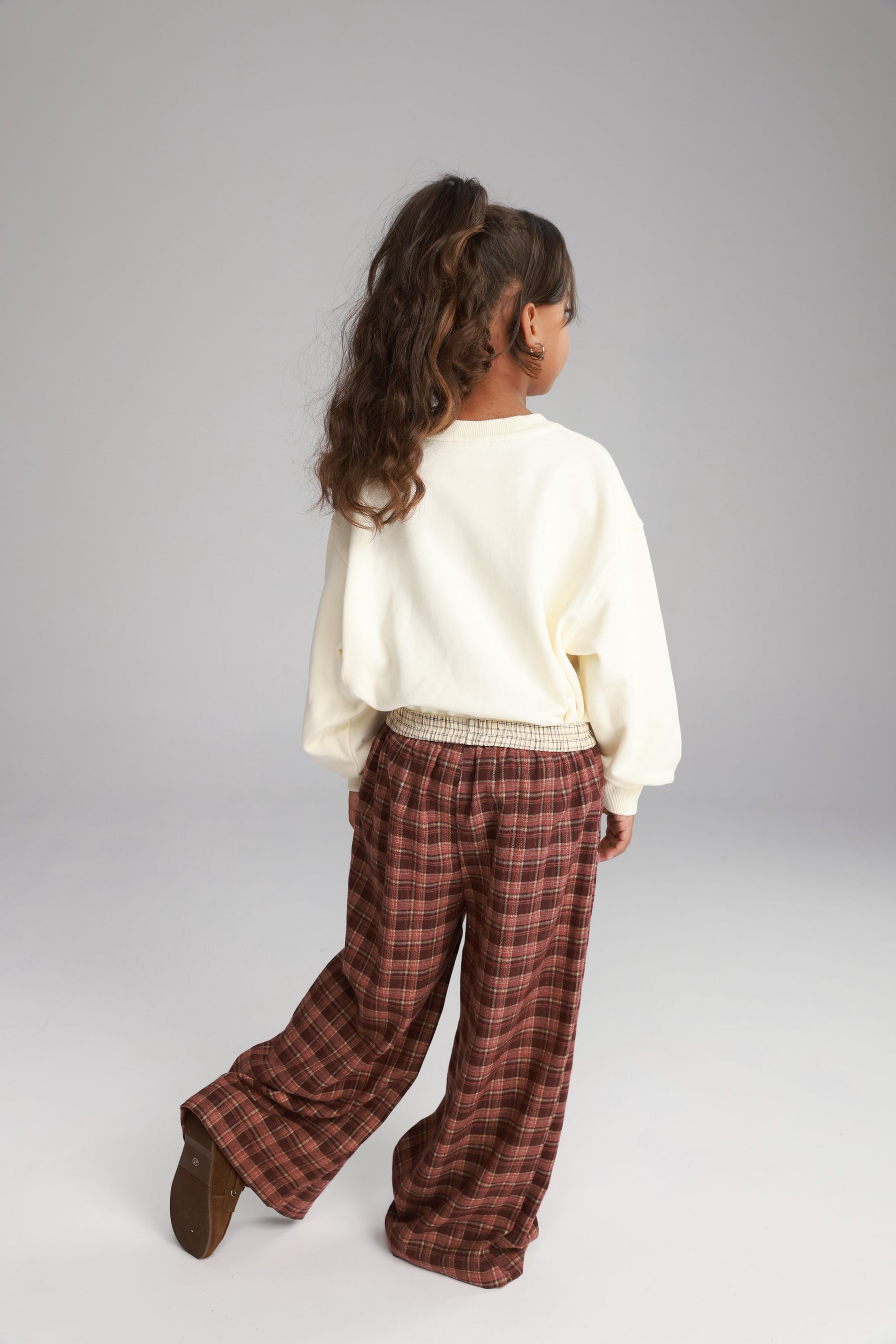 מכנסי נאלי משבצות בורדו