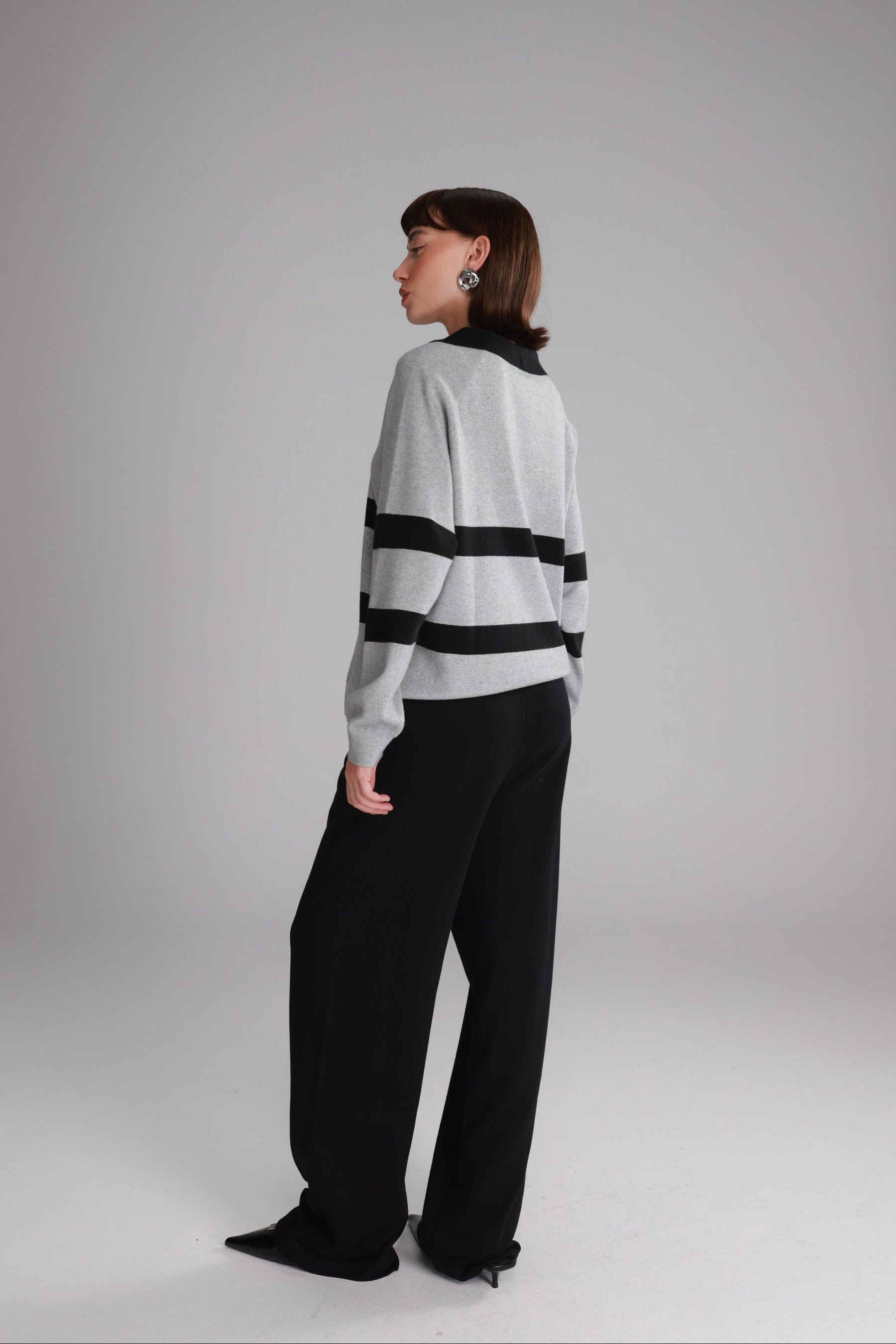 סריג מארי אפור/שחור