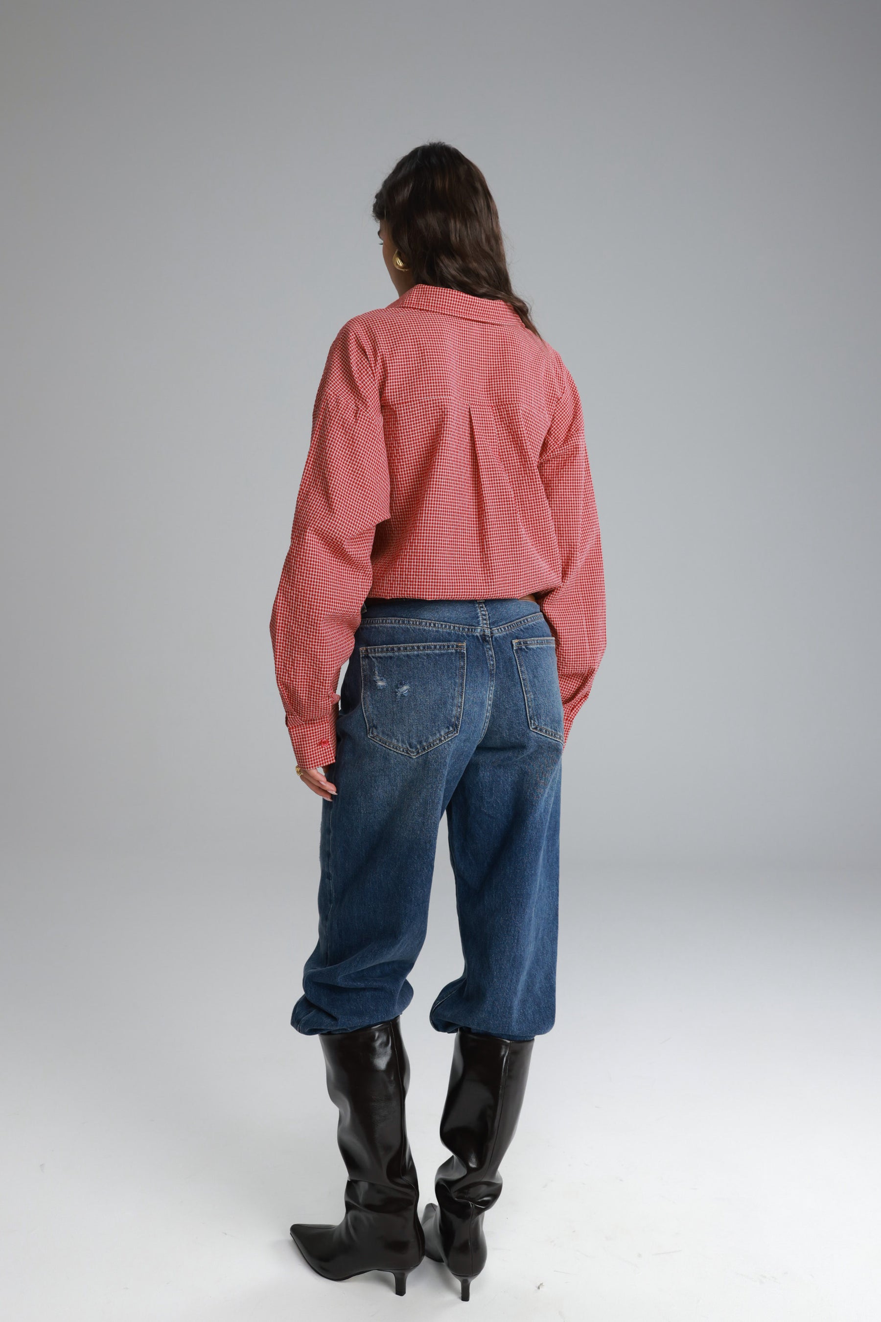 חולצת לאלי מכופתרת אדומה