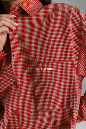 חולצת לאלי מכופתרת אדומה