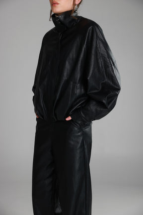 מעיל ג'וליה דמוי עור שחור