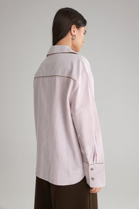 חולצת בלנקה מכופתרת בורדו