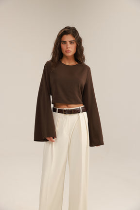 חולצת מלני חומה