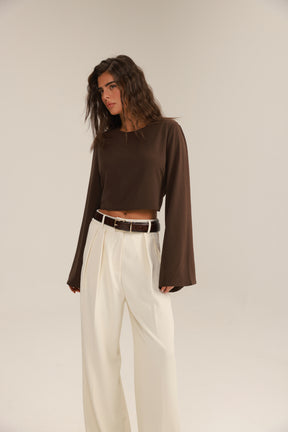 חולצת מלני חומה