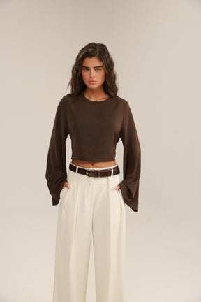 חולצת מלני חומה