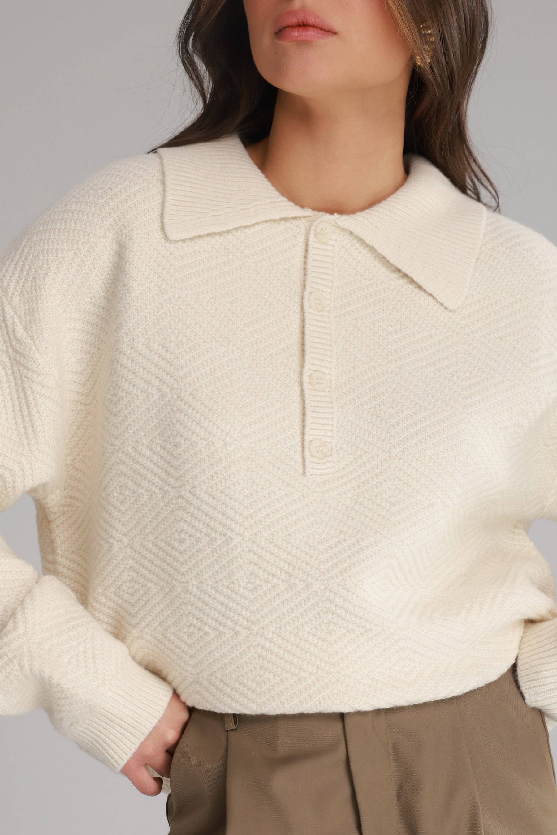 סוודר נורדי שמנת