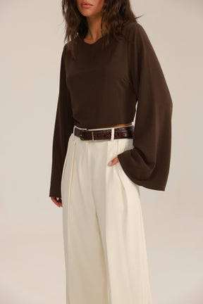 חולצת מלני חומה