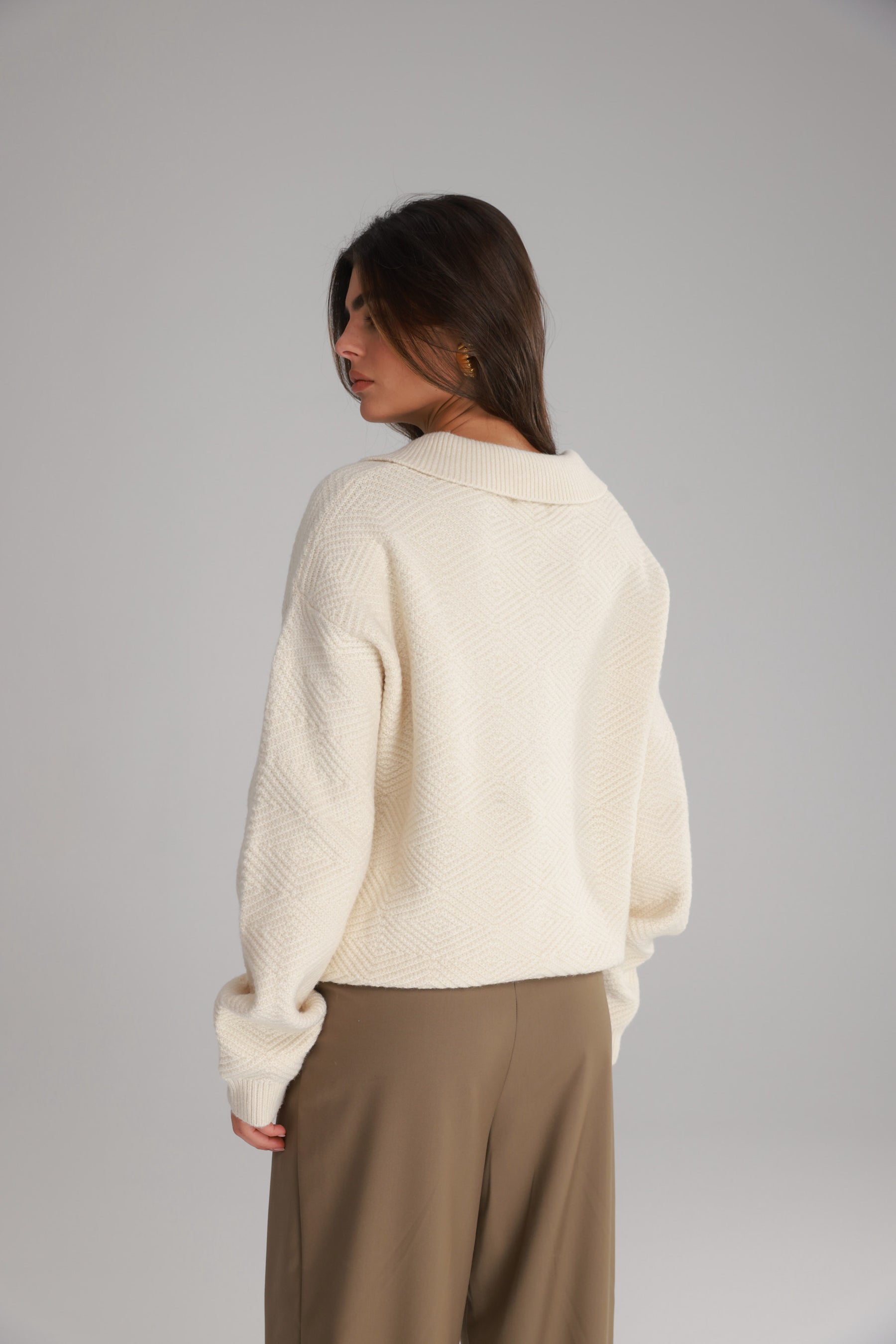 סוודר נורדי שמנת