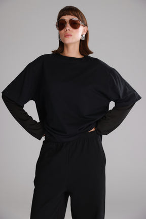 חולצת ג'נר שחורה