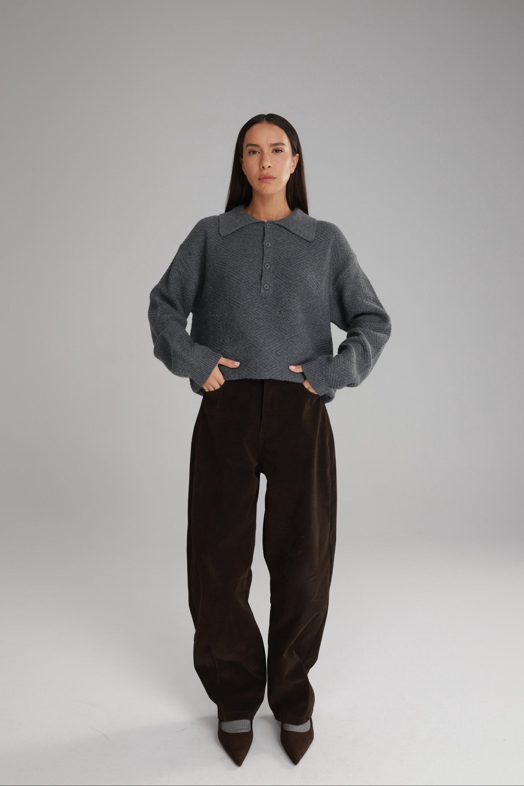 סוודר נורדי אפור