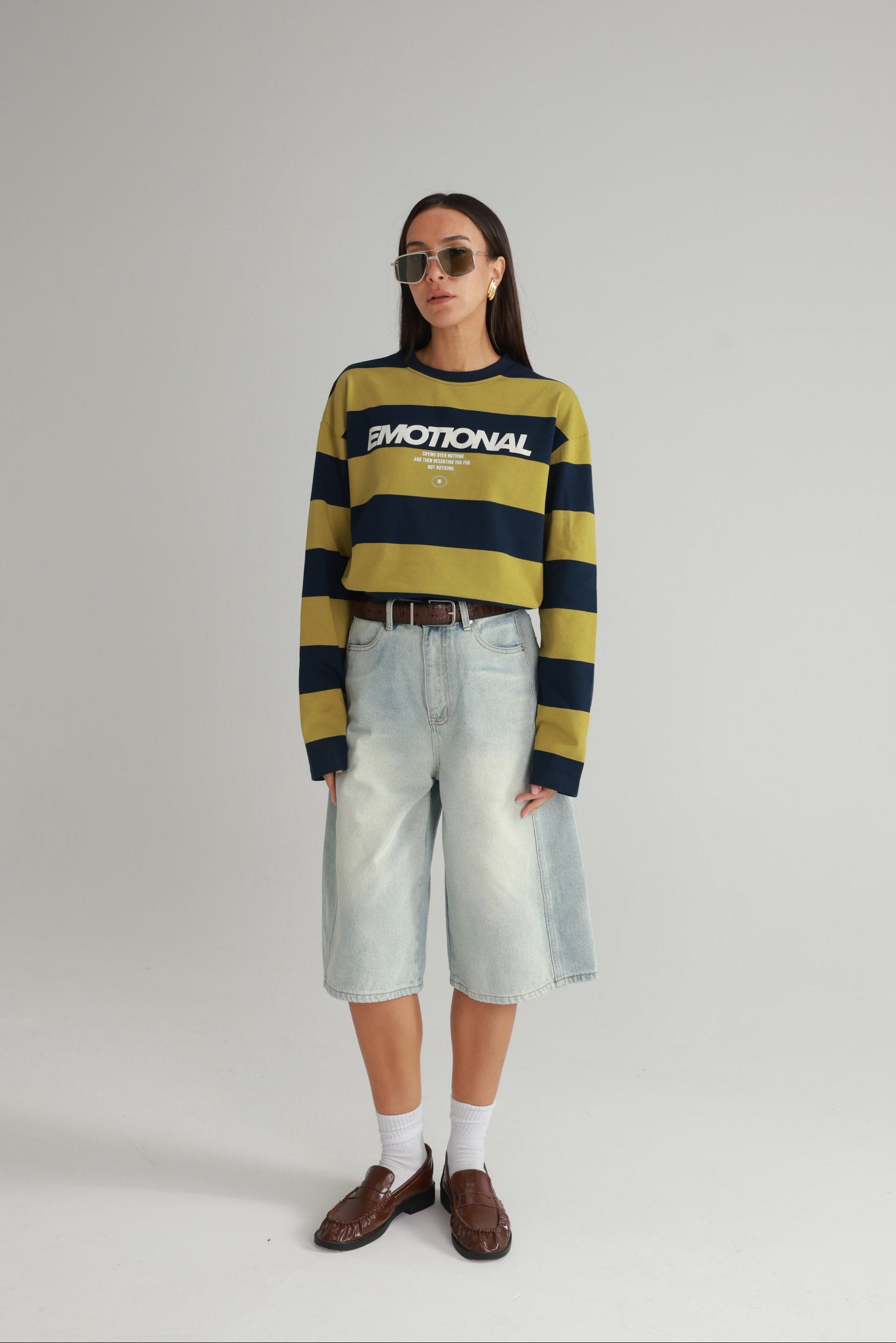 חולצת דיאן נייבי/ירוק