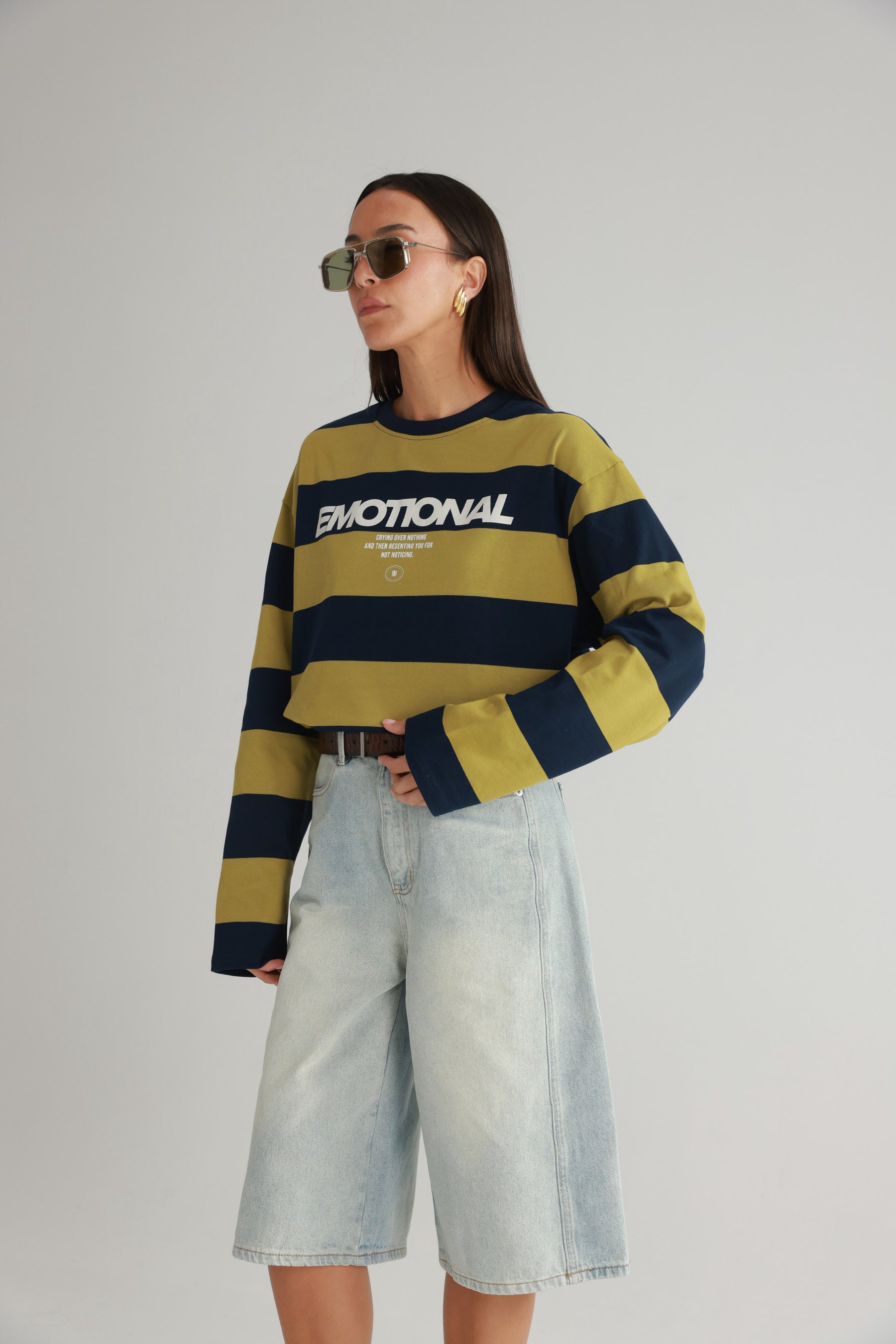 חולצת דיאן נייבי/ירוק