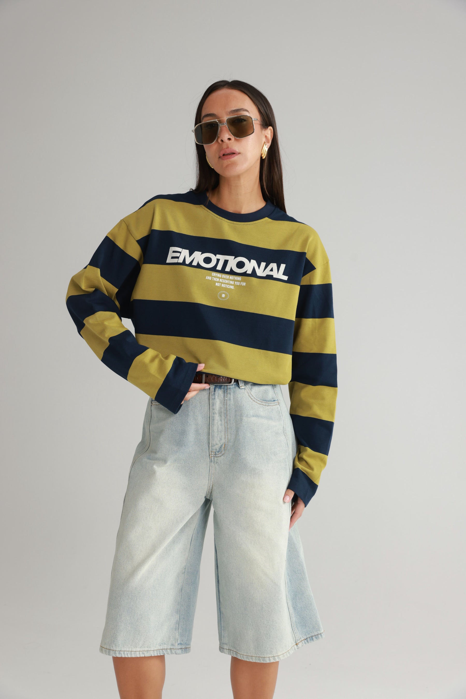 חולצת דיאן נייבי/ירוק