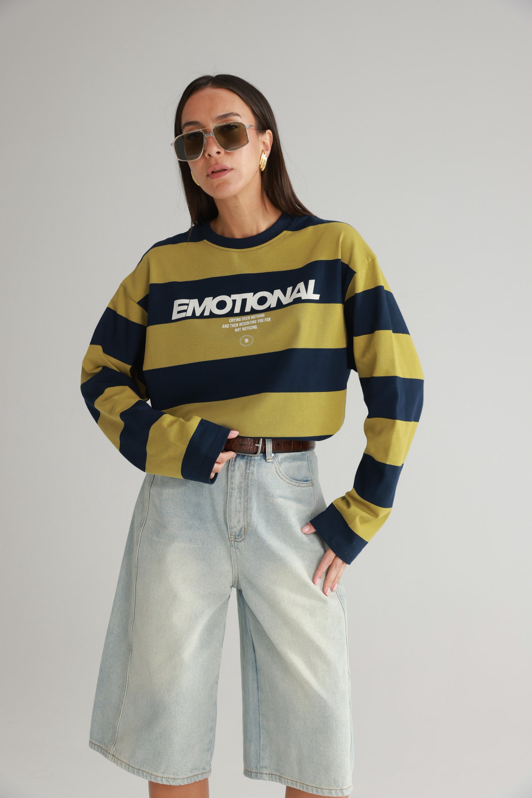 חולצת דיאן נייבי/ירוק