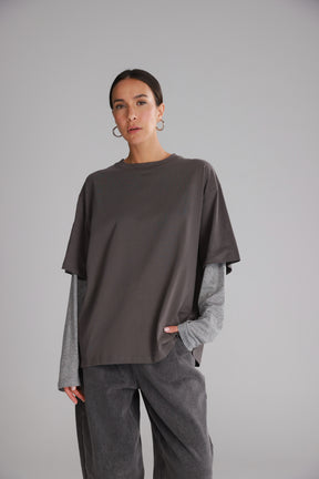 חולצת ג'נר אפורה