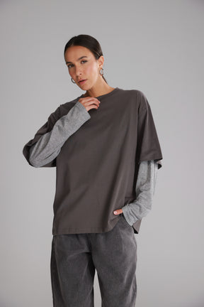 חולצת ג'נר אפורה