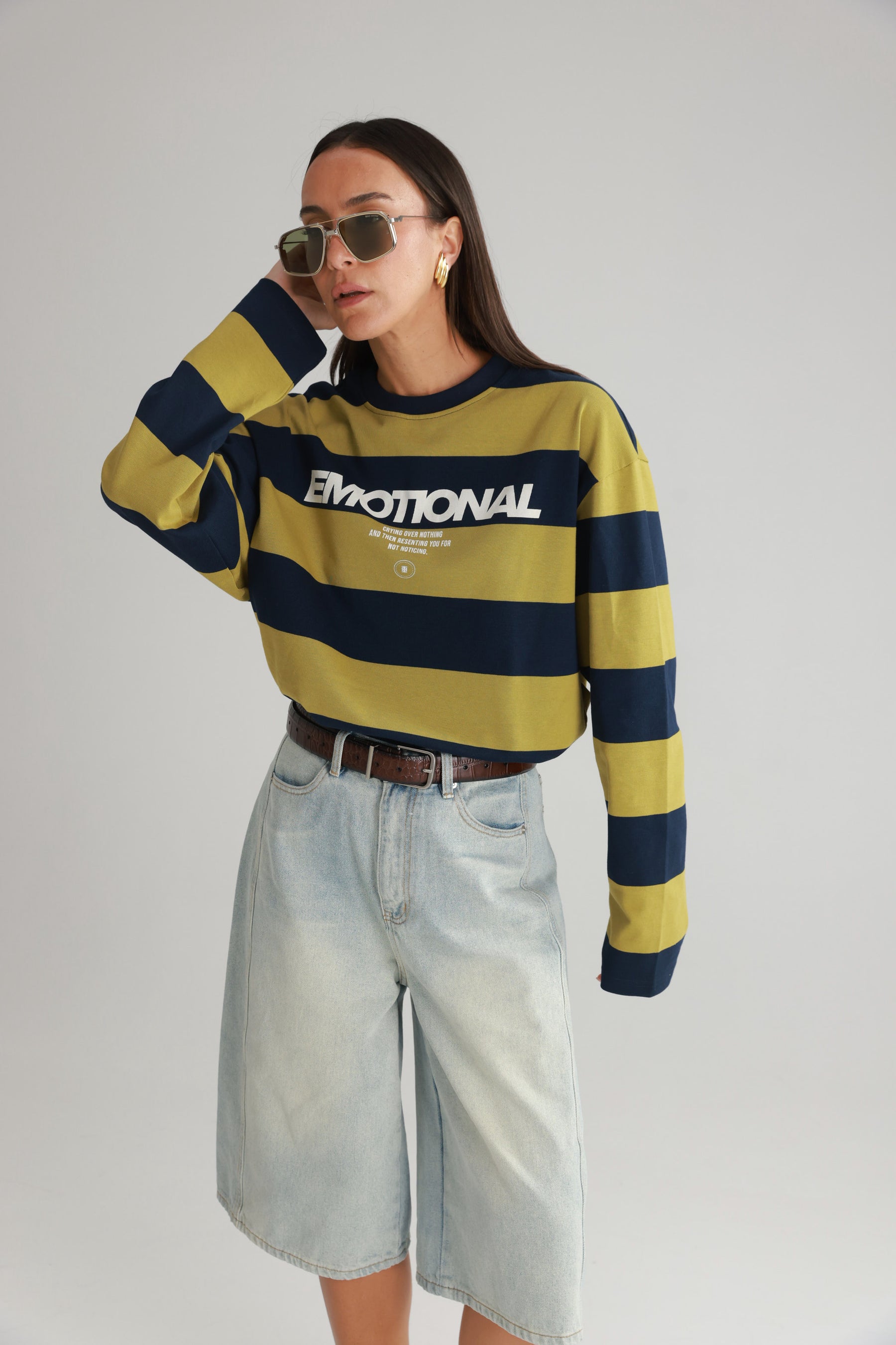 חולצת דיאן נייבי/ירוק