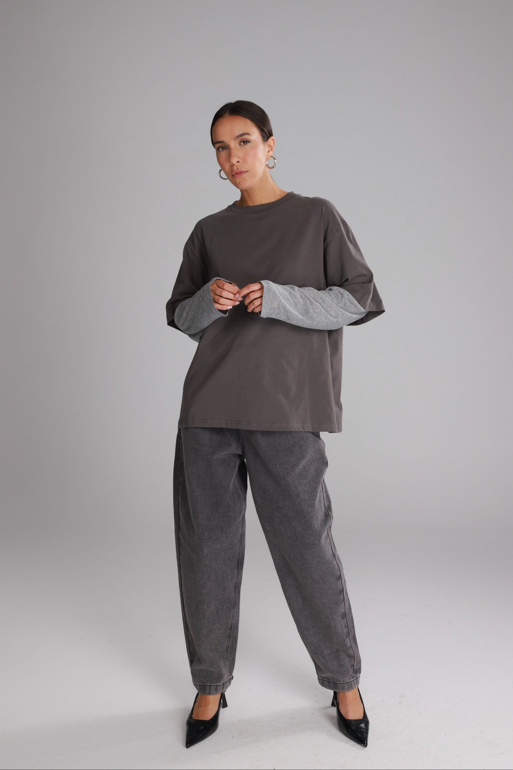 חולצת ג'נר אפורה