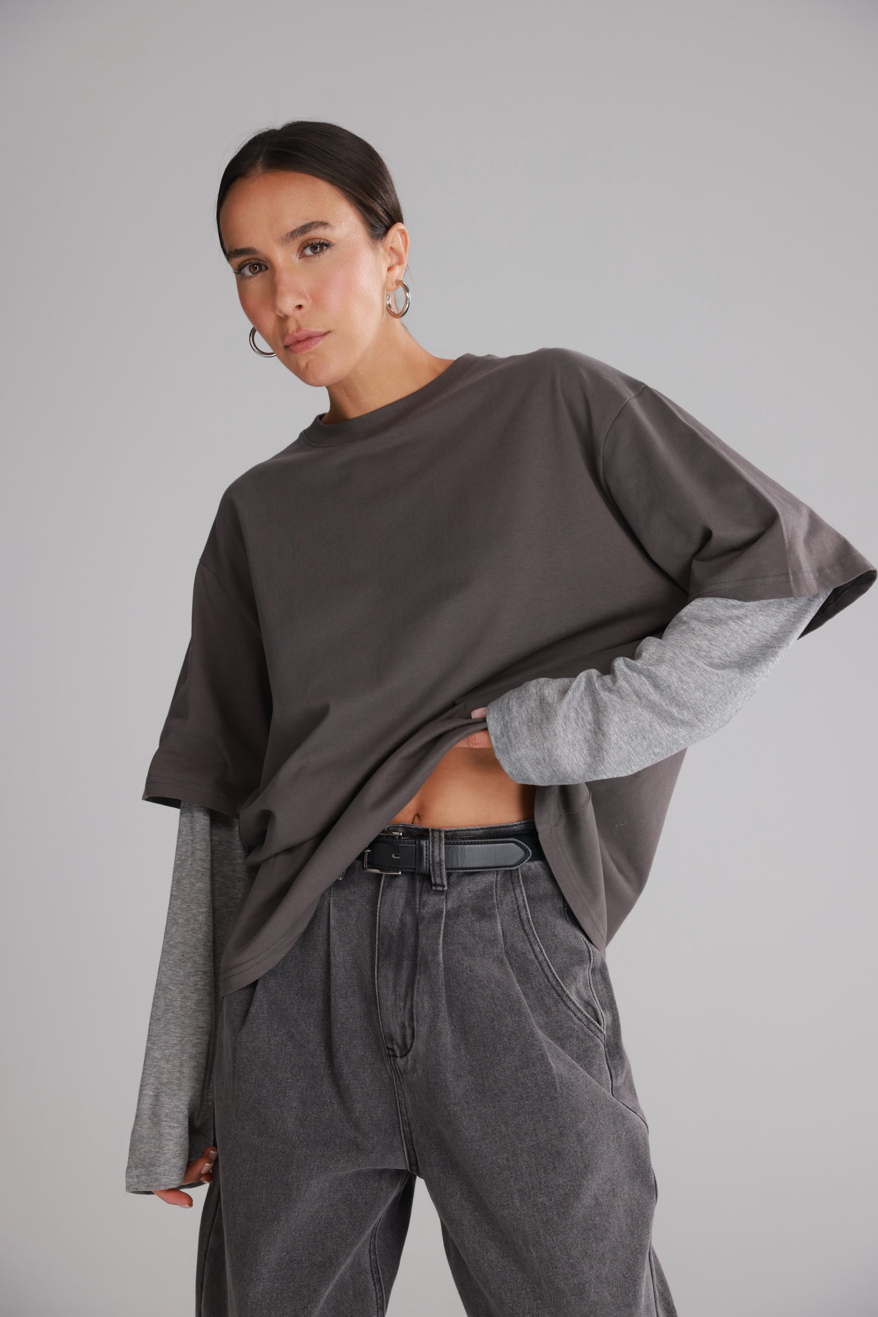 חולצת ג'נר אפורה