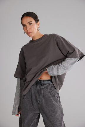 חולצת ג'נר אפורה