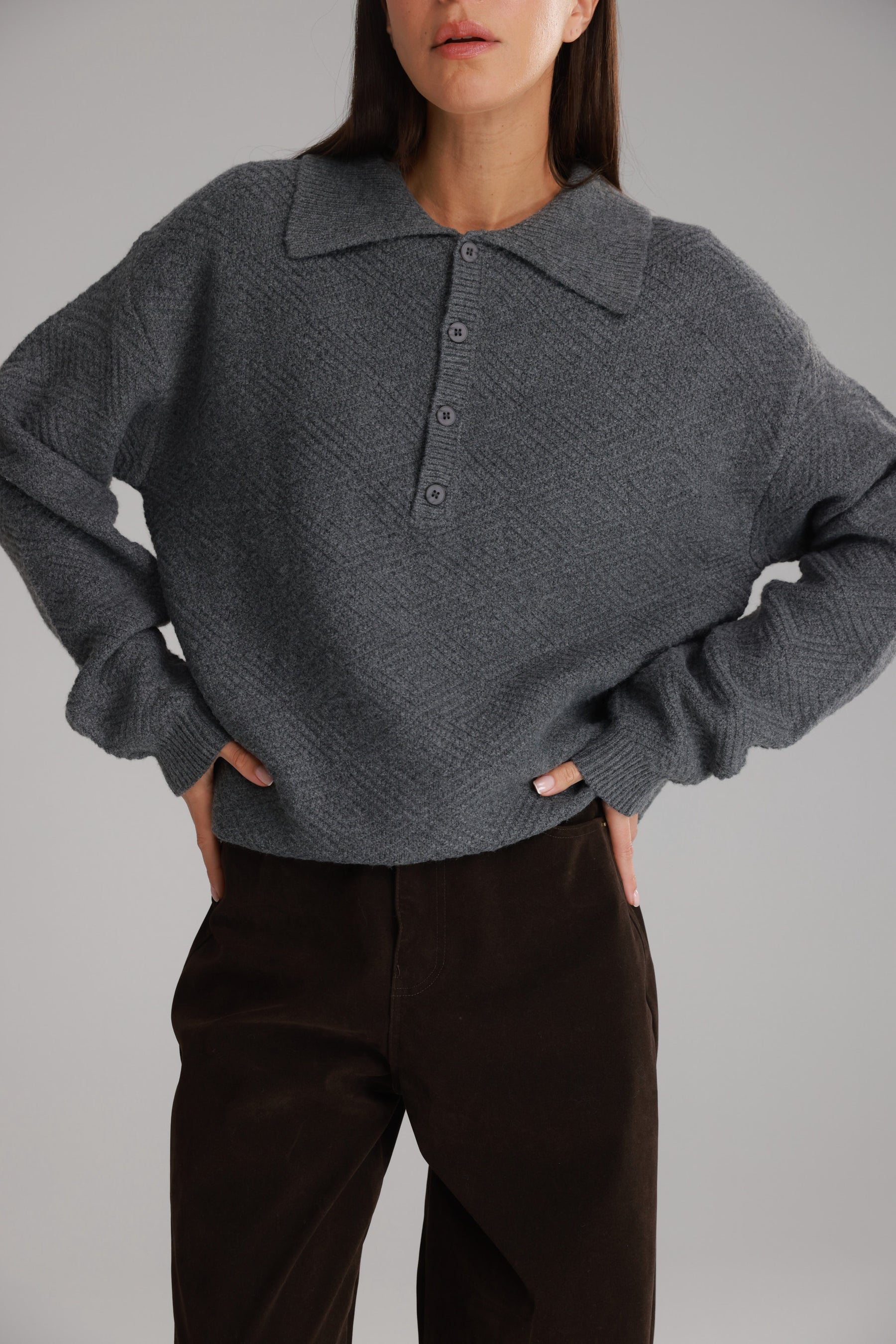 סוודר נורדי אפור